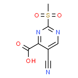 ChemSpider 2D Image | 5-Cyano-2-(methylsulfonyl)-4-pyrimidinecarboxylic acid | C7H5N3O4S