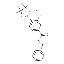 ChemSpider 2D Image | Benzyl 3-methoxy-4-(4,4,5,5-tetramethyl-1,3,2-dioxaborolan-2-yl)benzoate | C21H25BO5