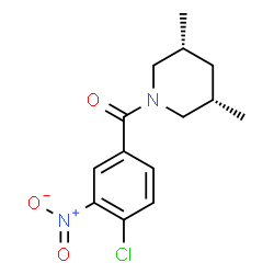ChemSpider 2D Image | (4-Chloro-3-nitrophenyl)[(3R,5S)-3,5-dimethyl-1-piperidinyl]methanone | C14H17ClN2O3