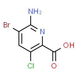 ChemSpider 2D Image | 6-Amino-5-bromo-3-chloro-2-pyridinecarboxylic acid | C6H4BrClN2O2