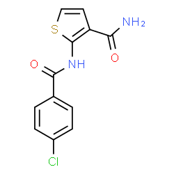 ChemSpider 2D Image | 2-[(4-Chlorobenzoyl)amino]-3-thiophenecarboxamide | C12H9ClN2O2S