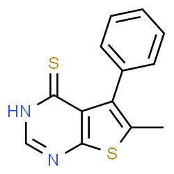 ChemSpider 2D Image | 6-Methyl-5-phenylthieno[2,3-d]pyrimidine-4(3H)-thione | C13H10N2S2