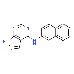 ChemSpider 2D Image | N-(2-Naphthyl)-1H-pyrazolo[3,4-d]pyrimidin-4-amine | C15H11N5