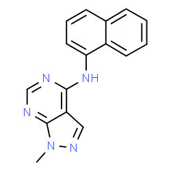 ChemSpider 2D Image | 1-Methyl-N-(1-naphthyl)-1H-pyrazolo[3,4-d]pyrimidin-4-amine | C16H13N5