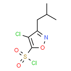 ChemSpider 2D Image | 4-Chloro-3-isobutyl-1,2-oxazole-5-sulfonyl chloride | C7H9Cl2NO3S