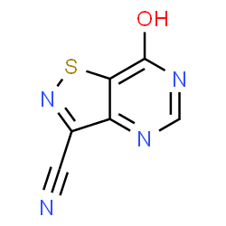 ChemSpider 2D Image | 7-Hydroxy[1,2]thiazolo[4,5-d]pyrimidine-3-carbonitrile | C6H2N4OS