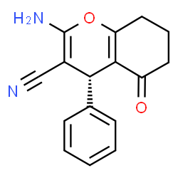 ChemSpider 2D Image | (4R)-2-Amino-5-oxo-4-phenyl-5,6,7,8-tetrahydro-4H-chromene-3-carbonitrile | C16H14N2O2