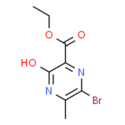 ChemSpider 2D Image | Ethyl 6-bromo-3-hydroxy-5-methyl-2-pyrazinecarboxylate | C8H9BrN2O3