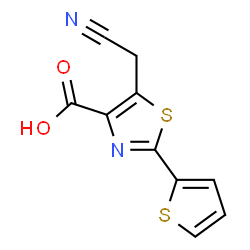 ChemSpider 2D Image | 5-(Cyanomethyl)-2-(2-thienyl)-1,3-thiazole-4-carboxylic acid | C10H6N2O2S2