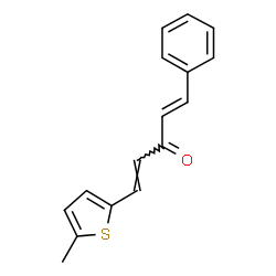 ChemSpider 2D Image | (1E,4E)-1-(5-Methyl-2-thienyl)-5-phenyl-1,4-pentadien-3-one | C16H14OS