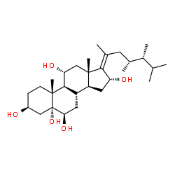 ChemSpider 2D Image | (3beta,5alpha,6beta,11alpha,16alpha,17Z,23R)-23-Methylergost-17-ene-3,5,6,11,16-pentol | C29H50O5