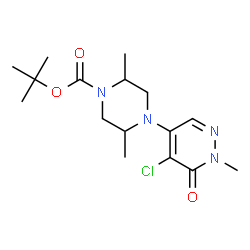ChemSpider 2D Image | 2-Methyl-2-propanyl 4-(5-chloro-1-methyl-6-oxo-1,6-dihydro-4-pyridazinyl)-2,5-dimethyl-1-piperazinecarboxylate | C16H25ClN4O3