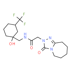 ChemSpider 2D Image | N-{[1-Hydroxy-3-(trifluoromethyl)cyclohexyl]methyl}-2-(3-oxo-6,7,8,9-tetrahydro-3H-[1,2,4]triazolo[4,3-a]azepin-2(5H)-yl)acetamide | C17H25F3N4O3