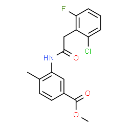ChemSpider 2D Image | Methyl 3-{[(2-chloro-6-fluorophenyl)acetyl]amino}-4-methylbenzoate | C17H15ClFNO3