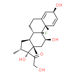 ChemSpider 2D Image | (3beta,11beta,16alpha)-9-Fluoro-3,11,17,21-tetrahydroxy-16-methylpregna-1,4-dien-20-one | C22H31FO5