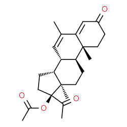ChemSpider 2D Image | (13alpha,14beta,17alpha)-6-Methyl-3,20-dioxopregna-4,6-dien-17-yl acetate | C24H32O4