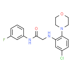 ChemSpider 2D Image | N~2~-[5-Chloro-2-(4-morpholinyl)phenyl]-N-(3-fluorophenyl)glycinamide | C18H19ClFN3O2