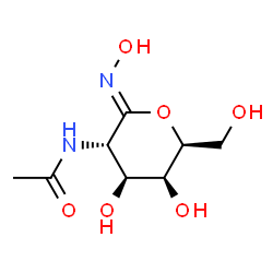 ChemSpider 2D Image | N-[(2Z,3S,4S,5S,6S)-4,5-Dihydroxy-2-(hydroxyimino)-6-(hydroxymethyl)tetrahydro-2H-pyran-3-yl]acetamide (non-preferred name) | C8H14N2O6