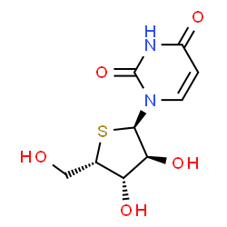ChemSpider 2D Image | 1-(4-Thio-alpha-L-xylofuranosyl)-2,4(1H,3H)-pyrimidinedione | C9H12N2O5S