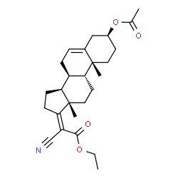 ChemSpider 2D Image | Ethyl (3alpha,8alpha,17Z)-3-acetoxy-20-cyanopregna-5,17-dien-21-oate | C26H35NO4