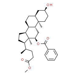 ChemSpider 2D Image | Methyl (3beta,5alpha,9beta,10alpha,12beta,13alpha)-12-(benzoyloxy)-3-hydroxycholan-24-oate | C32H46O5