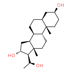 ChemSpider 2D Image | (3beta,5alpha,8alpha,9beta,16alpha)-Pregnane-3,16,20-triol | C21H36O3