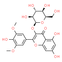 ChemSpider 2D Image | 5,7-Dihydroxy-2-(4-hydroxy-3,5-dimethoxyphenyl)-4-oxo-4H-chromen-3-yl beta-D-idopyranoside | C23H24O13