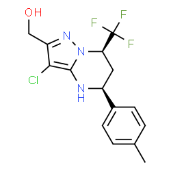 ChemSpider 2D Image | [(5S,7R)-3-Chloro-5-(4-methylphenyl)-7-(trifluoromethyl)-4,5,6,7-tetrahydropyrazolo[1,5-a]pyrimidin-2-yl]methanol | C15H15ClF3N3O