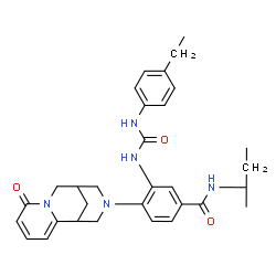 ChemSpider 2D Image | N-[(2S)-2-Butanyl]-3-{[(4-ethylphenyl)carbamoyl]amino}-4-[(1S,9R)-6-oxo-7,11-diazatricyclo[7.3.1.0~2,7~]trideca-2,4-dien-11-yl]benzamide | C31H37N5O3