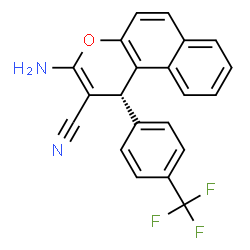 ChemSpider 2D Image | (1S)-3-Amino-1-[4-(trifluoromethyl)phenyl]-1H-benzo[f]chromene-2-carbonitrile | C21H13F3N2O