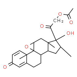 ChemSpider 2D Image | (8alpha,11beta,16beta)-17-Hydroxy-16-methyl-3,20-dioxo-9,11-epoxypregna-1,4-dien-21-yl acetate | C24H30O6