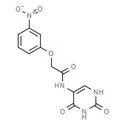 ChemSpider 2D Image | N-(2,4-Dioxo-1,2,3,4-tetrahydro-5-pyrimidinyl)-2-(3-nitrophenoxy)acetamide | C12H10N4O6