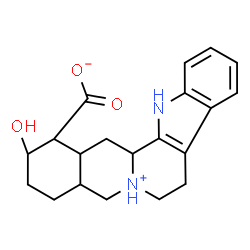 ChemSpider 2D Image | (3beta,4alpha,16beta,17alpha,20alpha)-17-Hydroxyyohimban-4-ium-16-carboxylate | C20H24N2O3