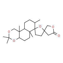 ChemSpider 2D Image | (3S,4a''S,5'R,6a''R,8''R,10a''S,10b''R)-3'',3'',6a'',8'',10b''-Pentamethyldodecahydrodispiro[furan-3,2'-furan-5',7''-naphtho[2,1-d][1,3]dioxin]-5(4H)-one | C23H36O5
