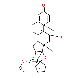 ChemSpider 2D Image | 2-[(4a'S,4b'R,5'S,6a'S,6b'S,9a'R,10a'S,10b'R)-4b'-Fluoro-5'-hydroxy-4a',6a'-dimethyl-2'-oxo-2',4a',4b',5',6',6a',9a',10',10a',10b',11',12'-dodecahydro-6b'H-spiro[cyclopentane-1,8'-naphtho[2',1':4,5]in
deno[1,2-d][1,3]dioxol]-6b'-yl]-2-oxoethyl acetate | C28H35FO7