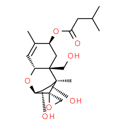 ChemSpider 2D Image | (2alpha,3beta,4beta,8alpha)-3,4,15-Trihydroxy-12,13-epoxytrichothec-9-en-8-yl 3-methylbutanoate | C20H30O7