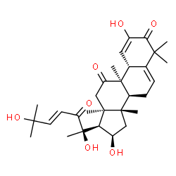 ChemSpider 2D Image | (4R,8beta,9beta,16alpha,23E)-2,16,20,25-Tetrahydroxy-9,10,14-trimethyl-4,9-cyclo-9,10-secocholesta-2,5,23-triene-1,11,22-trione | C30H42O7