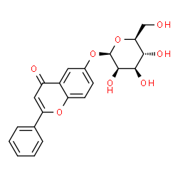ChemSpider 2D Image | 4-Oxo-2-phenyl-4H-chromen-6-yl beta-L-mannopyranoside | C21H20O8