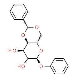 ChemSpider 2D Image | Phenyl 4,6-O-benzylidene-alpha-L-altropyranoside | C19H20O6
