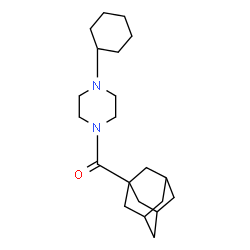 ChemSpider 2D Image | (3s,5s,7s)-Adamantan-1-yl(4-cyclohexyl-1-piperazinyl)methanone | C21H34N2O