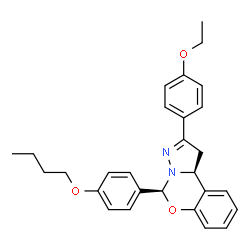 ChemSpider 2D Image | (5S,10bS)-5-(4-Butoxyphenyl)-2-(4-ethoxyphenyl)-1,10b-dihydropyrazolo[1,5-c][1,3]benzoxazine | C28H30N2O3