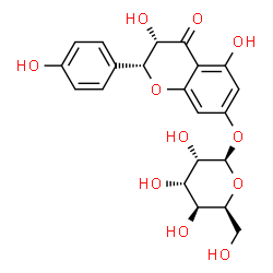 ChemSpider 2D Image | (2R,3S)-3,5-Dihydroxy-2-(4-hydroxyphenyl)-4-oxo-3,4-dihydro-2H-chromen-7-yl beta-L-gulopyranoside | C21H22O11