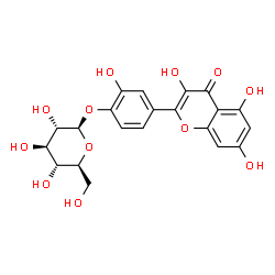 ChemSpider 2D Image | 2-Hydroxy-4-(3,5,7-trihydroxy-4-oxo-4H-chromen-2-yl)phenyl beta-L-glucopyranoside | C21H20O12