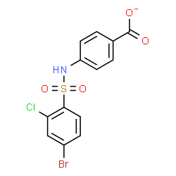 ChemSpider 2D Image | 4-{[(4-Bromo-2-chlorophenyl)sulfonyl]amino}benzoate | C13H8BrClNO4S