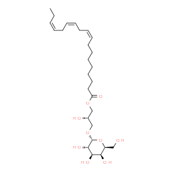 ChemSpider 2D Image | (2S)-3-(alpha-L-Galactopyranosyloxy)-2-hydroxypropyl (9Z,12Z,15Z)-9,12,15-octadecatrienoate | C27H46O9