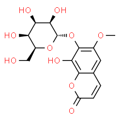 ChemSpider 2D Image | 8-Hydroxy-6-methoxy-2-oxo-2H-chromen-7-yl alpha-L-talopyranoside | C16H18O10