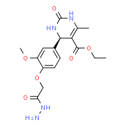 ChemSpider 2D Image | Ethyl (4R)-4-[4-(2-hydrazino-2-oxoethoxy)-3-methoxyphenyl]-6-methyl-2-oxo-1,2,3,4-tetrahydro-5-pyrimidinecarboxylate | C17H22N4O6