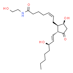 ChemSpider 2D Image | (5Z,9beta,13E,15R)-9,15-Dihydroxy-N-(2-hydroxyethyl)-11-oxoprosta-5,13-dien-1-amide | C22H37NO5