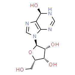 ChemSpider 2D Image | (6R)-9-(alpha-L-Lyxofuranosyl)-6,9-dihydro-1H-purin-6-ol | C10H14N4O5
