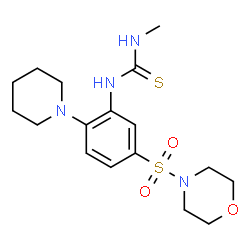 ChemSpider 2D Image | 1-Methyl-3-[5-(4-morpholinylsulfonyl)-2-(1-piperidinyl)phenyl]thiourea | C17H26N4O3S2